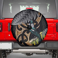 Aotearoa Kowhai Tui Bird Spare Tire Cover Maori Ngaru With Silver Fern