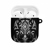 Black Ngaru Taniko With Aotearoa Maori Tattoo AirPods Case LT14 Black - Polynesian Pride