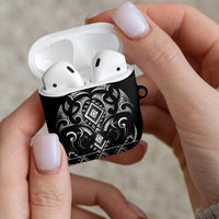 Black Ngaru Taniko With Aotearoa Maori Tattoo AirPods Case LT14 - Polynesian Pride