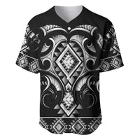 Black Ngaru Taniko With Aotearoa Maori Tattoo Baseball Jersey