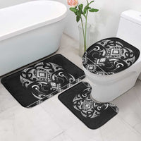 Black Ngaru Taniko With Aotearoa Maori Tattoo Bathroom Set - Polynesian Pride
