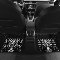 Black Ngaru Taniko With Aotearoa Maori Tattoo Car Mats LT14 Set 2pcs - Back Black - Polynesian Pride