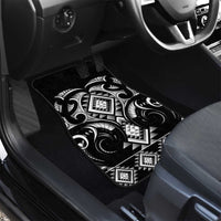 Black Ngaru Taniko With Aotearoa Maori Tattoo Car Mats LT14 - Polynesian Pride