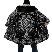 Black Ngaru Taniko With Aotearoa Maori Tattoo Cloak - Polynesian Pride