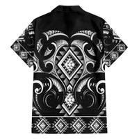 Black Ngaru Taniko With Aotearoa Maori Tattoo Family Matching Long Sleeve Bodycon Dress and Hawaiian Shirt