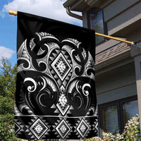 Black Ngaru Taniko With Aotearoa Maori Tattoo Garden Flag LT14 - Polynesian Pride