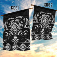 Black Ngaru Taniko With Aotearoa Maori Tattoo Garden Flag LT14 - Polynesian Pride