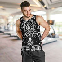 Black Ngaru Taniko With Aotearoa Maori Tattoo Men Tank Top LT14 Black - Polynesian Pride