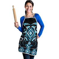 Blue Ngaru Taniko With Aotearoa Maori Tattoo Apron - Polynesian Pride