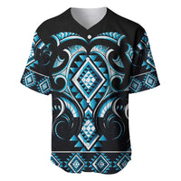 Blue Ngaru Taniko With Aotearoa Maori Tattoo Baseball Jersey