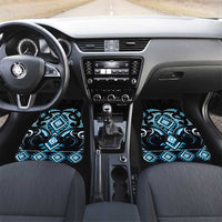 Blue Ngaru Taniko With Aotearoa Maori Tattoo Car Mats LT14 Set 2pcs - Front Blue - Polynesian Pride