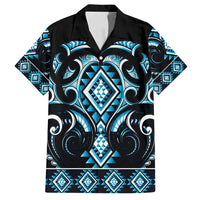 Blue Ngaru Taniko With Aotearoa Maori Tattoo Family Matching Long Sleeve Bodycon Dress and Hawaiian Shirt