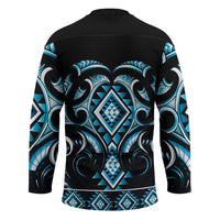 Blue Ngaru Taniko With Aotearoa Maori Tattoo Hockey Jersey LT14 - Polynesian Pride