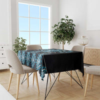 Blue Ngaru Taniko With Aotearoa Maori Tattoo Tablecloth LT14 - Polynesian Pride