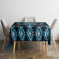 Blue Ngaru Taniko With Aotearoa Maori Tattoo Tablecloth LT14 - Polynesian Pride