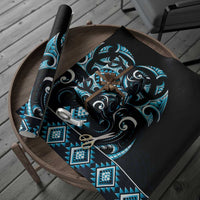 Blue Ngaru Taniko With Aotearoa Maori Tattoo Wrapping Paper - Polynesian Pride