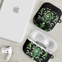 Green Ngaru Taniko With Aotearoa Maori Tattoo AirPods Case - Polynesian Pride