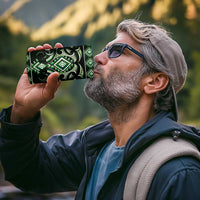 Green Ngaru Taniko With Aotearoa Maori Tattoo 4 in 1 Can Cooler Tumbler LT14 - Polynesian Pride