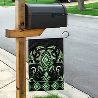 Green Ngaru Taniko With Aotearoa Maori Tattoo Garden Flag LT14 - Polynesian Pride