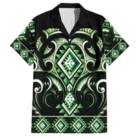 Green Ngaru Taniko With Aotearoa Maori Tattoo Hawaiian Shirt LT14 Green - Polynesian Pride