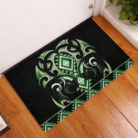 Green Ngaru Taniko With Aotearoa Maori Tattoo Rubber Doormat LT14 - Polynesian Pride