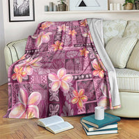 Pink Hawaii Plumeria With Tropical Flowers Motifs Blanket LT14 Pink - Polynesian Pride