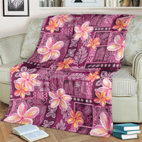 Pink Hawaii Plumeria With Tropical Flowers Motifs Blanket LT14 - Polynesian Pride