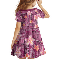 Pink Hawaii Plumeria With Tropical Flowers Motifs Family Matching Off Shoulder Short Dress and Hawaiian Shirt