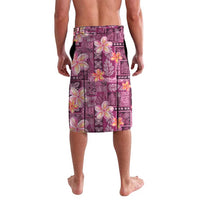 Pink Hawaii Plumeria With Tropical Flowers Motifs Lavalava