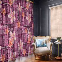 Pink Hawaii Plumeria With Tropical Flowers Motifs Window Curtain LT14 - Polynesian Pride