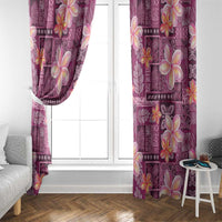 Pink Hawaii Plumeria With Tropical Flowers Motifs Window Curtain LT14 - Polynesian Pride