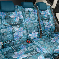 Cyan Hawaii Plumeria With Tropical Flowers Motifs Back Car Seat Cover