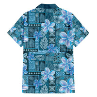 Cyan Hawaii Plumeria With Tropical Flowers Motifs Hawaiian Shirt LT14 - Polynesian Pride