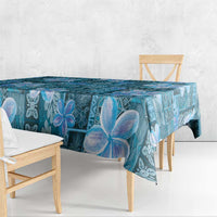 Cyan Hawaii Plumeria With Tropical Flowers Motifs Tablecloth LT14 - Polynesian Pride