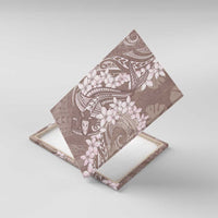 Polynesia Hammerhead Shark Tattoo With Plumeria Lei Canvas Wall Art LT14 With Frame Mocha - Polynesian Pride