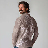 Polynesia Hammerhead Shark Tattoo With Plumeria Lei Long Sleeve Polo Shirt