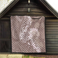 Polynesia Hammerhead Shark Tattoo With Plumeria Lei Quilt