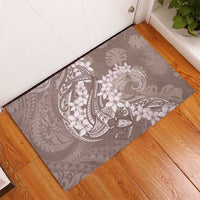 Polynesia Hammerhead Shark Tattoo With Plumeria Lei Rubber Doormat LT14 - Polynesian Pride