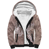 Polynesia Hammerhead Shark Tattoo With Plumeria Lei Sherpa Hoodie LT14 Unisex Mocha - Polynesian Pride