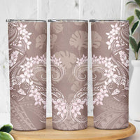 Polynesia Hammerhead Shark Tattoo With Plumeria Lei Skinny Tumbler