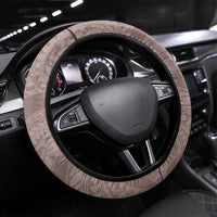Polynesia Hammerhead Shark Tattoo With Plumeria Lei Steering Wheel Cover LT14 Universal Fit Mocha - Polynesian Pride