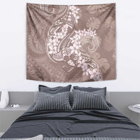 Polynesia Hammerhead Shark Tattoo With Plumeria Lei Tapestry