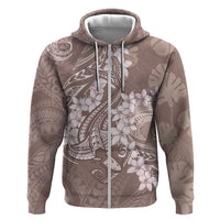 Polynesia Hammerhead Shark Tattoo With Plumeria Lei Zip Hoodie