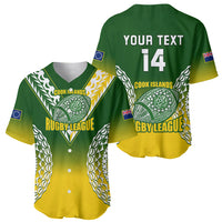 Personalised Cook Islands Rugby Baseball Jersey Pacific Go The Kukis Gradient Style LT14 - Polynesian Pride