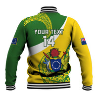 Personalised Cook Islands Rugby Baseball Jacket Pacific Go The Kukis Sporty Style LT14 - Polynesian Pride