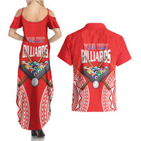 Personalised Taiwan Billiards Couples Matching Summer Maxi Dress and Hawaiian Shirt Eight-ball Pool Polynesia Tattoo - Polynesian Pride