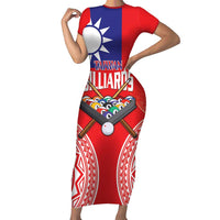 Personalised Taiwan Billiards Short Sleeve Bodycon Dress Eight-ball Pool Polynesia Tattoo - Polynesian Pride