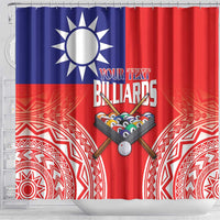 Personalised Taiwan Billiards Shower Curtain Eight-ball Pool Polynesia Tattoo - Polynesian Pride