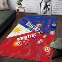 Personalised Philippines Billiards Area Rug Cue With Balls Flag Style - Polynesian Pride