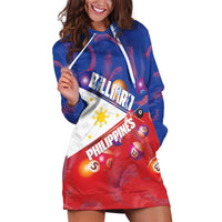 Personalised Philippines Billiards Hoodie Dress Cue With Balls Flag Style - Polynesian Pride